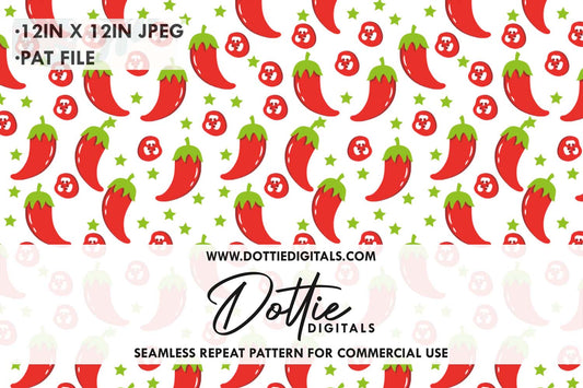 Red Chillies Repeat Seamless Pattern