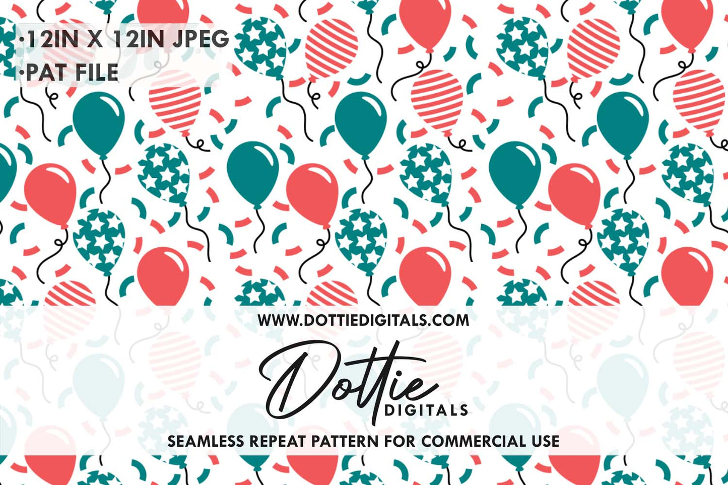 USA Balloons Repeat Seamless Pattern