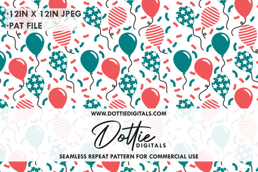 USA Balloons Repeat Seamless Pattern