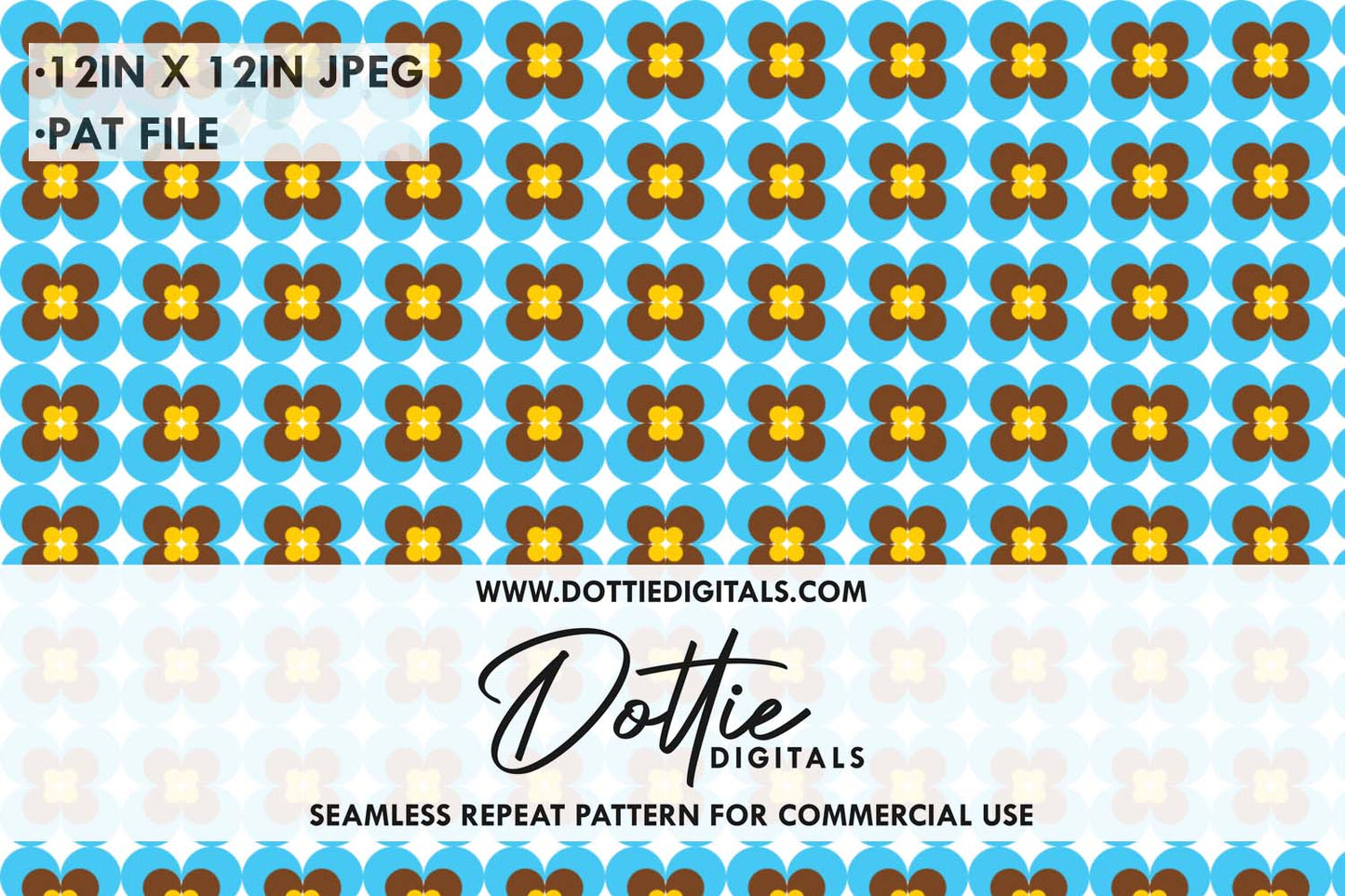 Retro Flowers Repeat Seamless Pattern