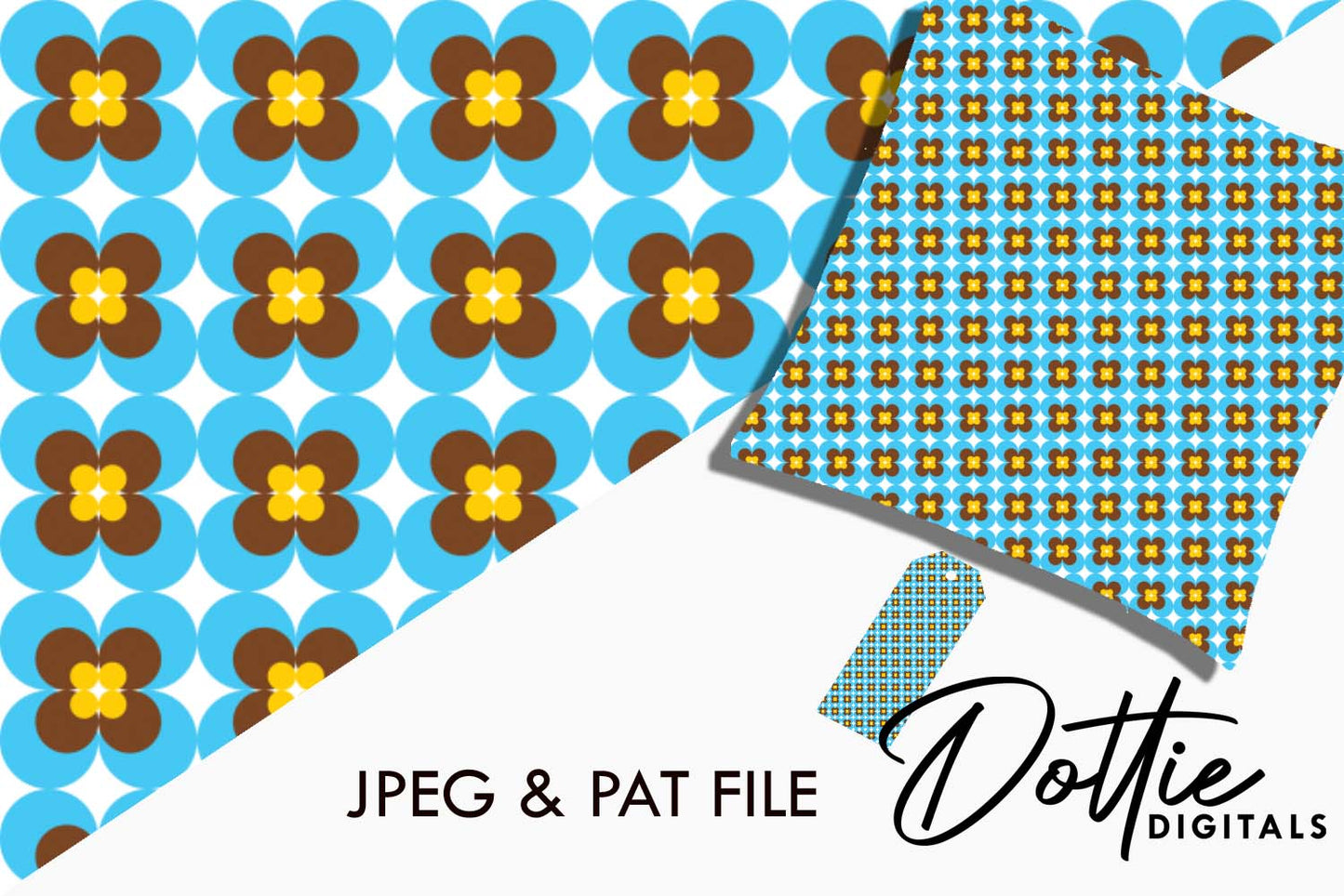 Retro Flowers Repeat Seamless Pattern