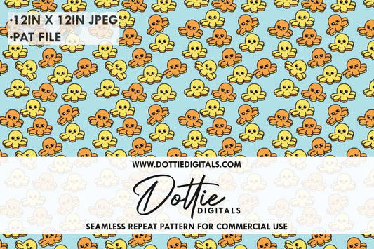 Reverse Octopus Repeat Seamless Pattern