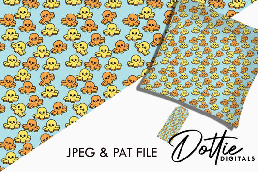 Reverse Octopus Repeat Seamless Pattern