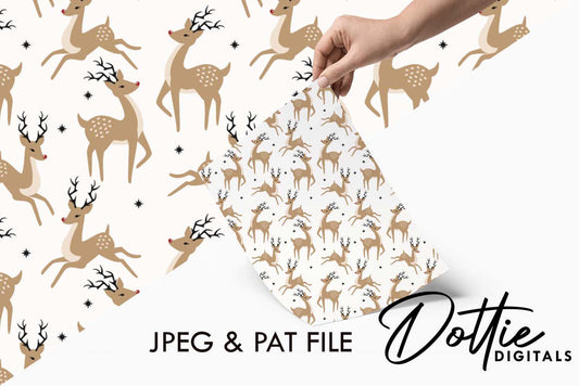 Rudolph Reindeer Repeat Seamless Pattern