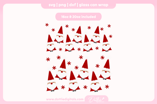 Santa Claus 16oz & 20oz Libbey Glass Can Bundle SVG PNG