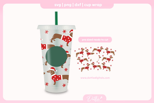Xmas Santa Paws 24oz Starbucks Cold Cup SVG PNG