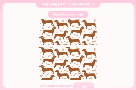 Sausage Dog 16oz & 20oz Libbey Glass Can Bundle SVG PNG