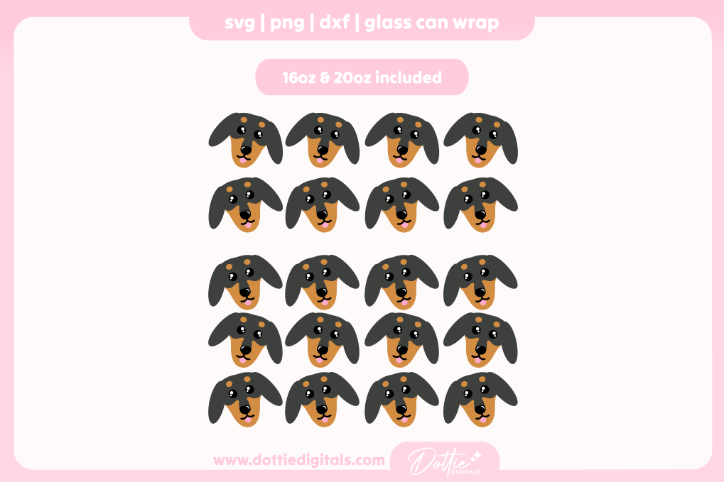 Dachshunds 16oz & 20oz Libbey Glass Can Bundle SVG PNG