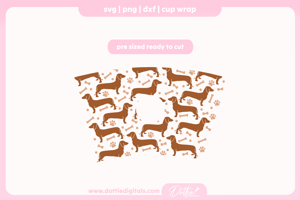 Sausage Dogs Dachshund 24oz Starbucks Cold Cup SVG PNG