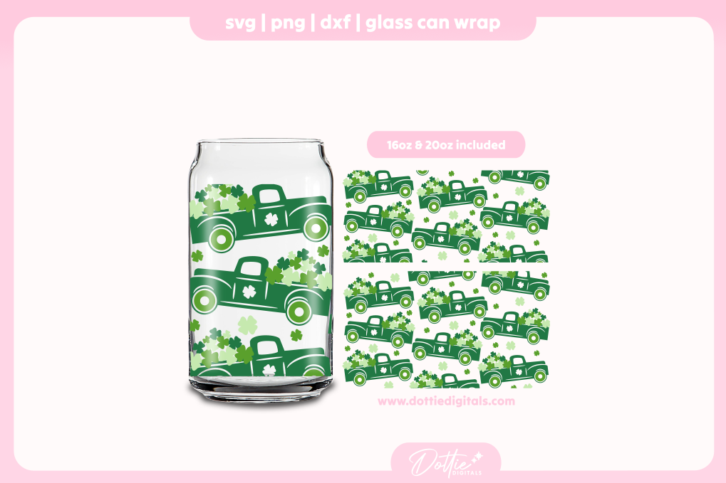 Shamrock Trucks 16oz & 20oz Libbey Glass Can Bundle SVG PNG