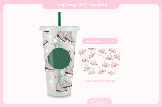 Ice Skates 24oz Starbucks Cold Cup SVG PNG