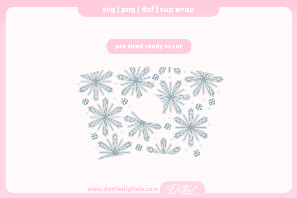 Diamond Snowflakes 24oz Starbucks Cold Cup SVG PNG