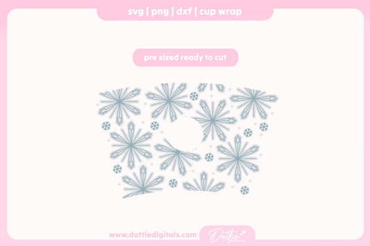 Diamond Snowflakes 24oz Starbucks Cold Cup SVG PNG