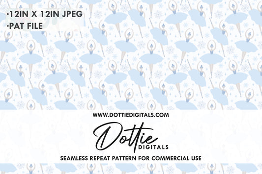 Snowflake Ballerinas Waltz Repeat Seamless Pattern