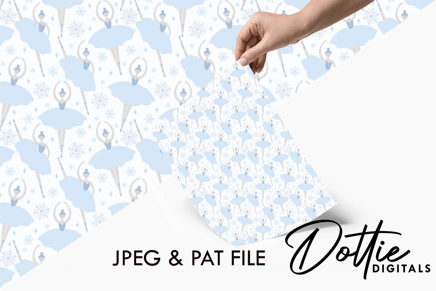 Snowflake Ballerinas Waltz Repeat Seamless Pattern