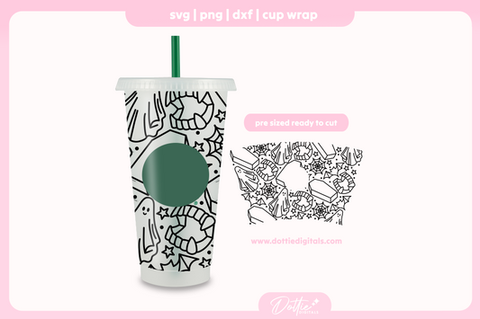 Spooky Halloween Season Halloween 24oz Starbucks Cold Cup SVG PNG