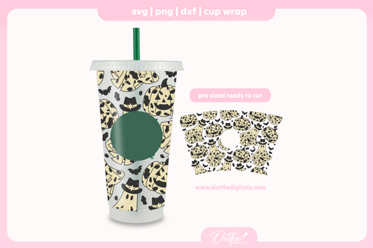 Halloween Spooky Cowboys 24oz Starbucks Cold Cup SVG PNG
