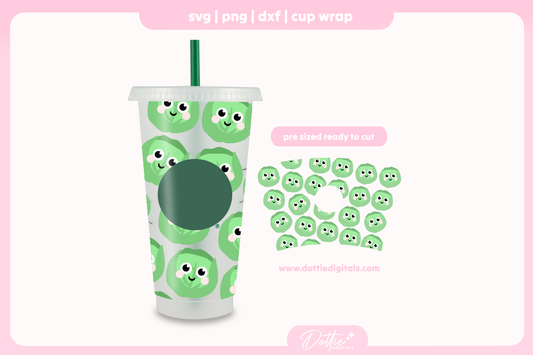 Cute Christmas Sprouts 24oz Starbucks Cold Cup SVG PNG