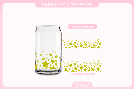 Sparkle Stars 16oz & 20oz Libbey Glass Can Bundle SVG PNG