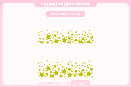 Sparkle Stars 16oz & 20oz Libbey Glass Can Bundle SVG PNG