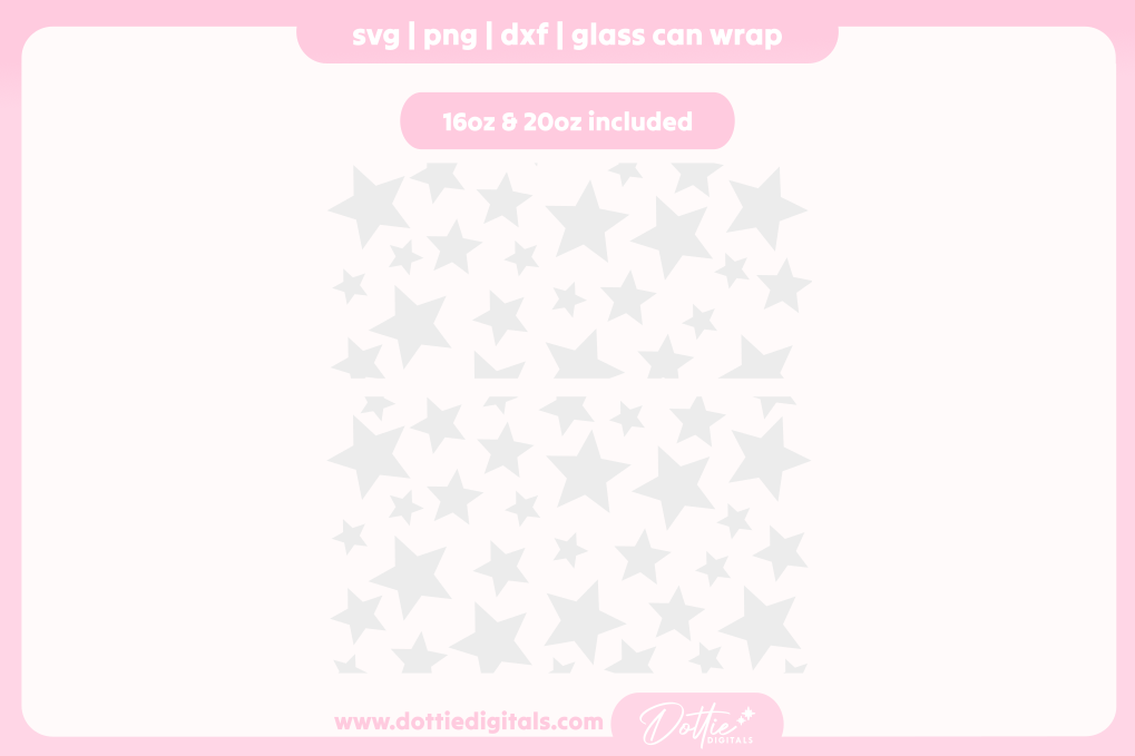 Stars 16oz & 20oz Libbey Glass Can Bundle SVG PNG