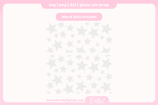 Stars 16oz & 20oz Libbey Glass Can Bundle SVG PNG