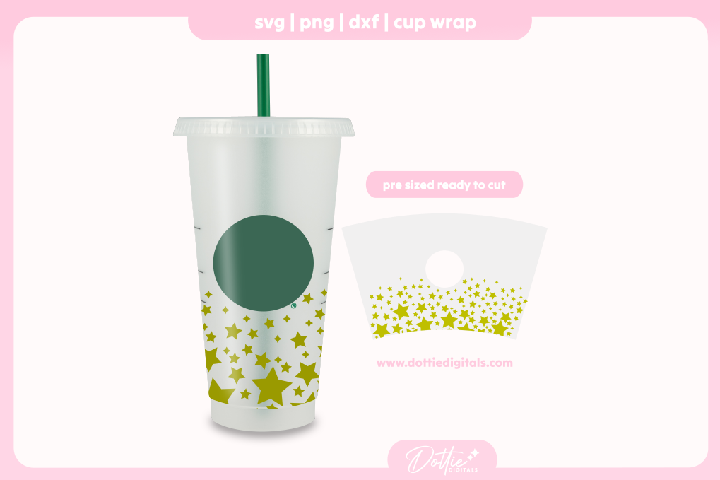 Sparkling Stars Fairy Dust Star Festive Stars Night Sky 24oz Starbucks Cold Cup SVG PNG