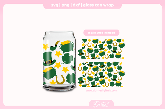 St Patricks Day 16oz & 20oz Libbey Glass Can Bundle SVG PNG