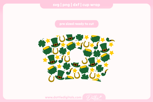 St Patrick's Day Pot Of Gold Ireland Irish 24oz Starbucks Cold Cup SVG PNG