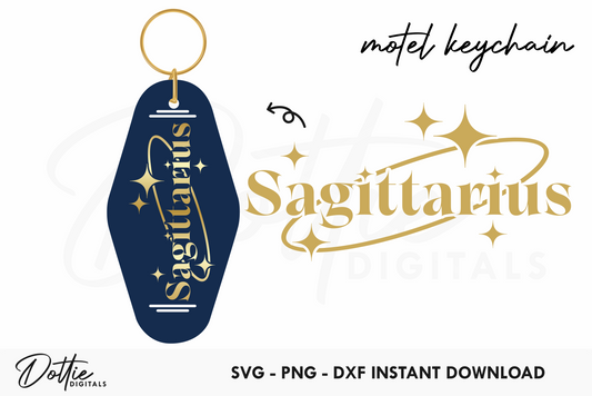 Sagittarius Zodiac Star Sign Motel Keychain SVG PNG