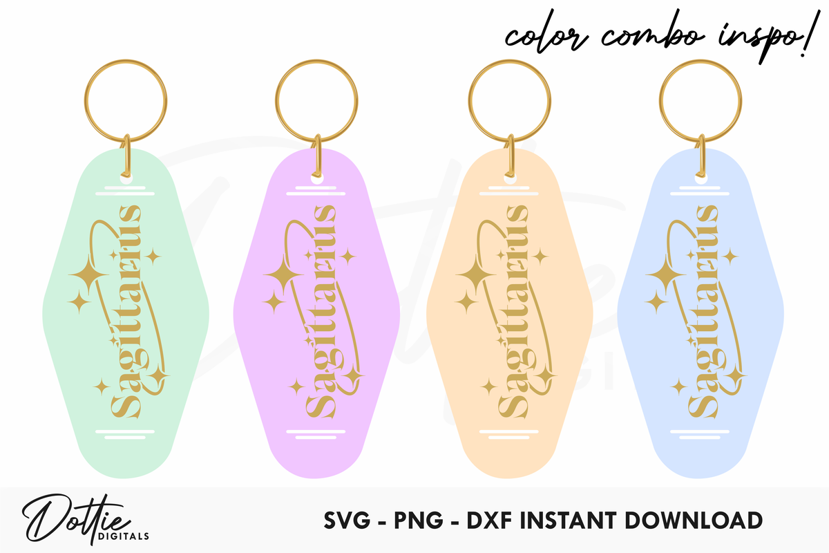 Sagittarius Zodiac Star Sign Motel Keychain SVG PNG