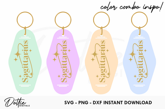Sagittarius Zodiac Star Sign Motel Keychain SVG PNG