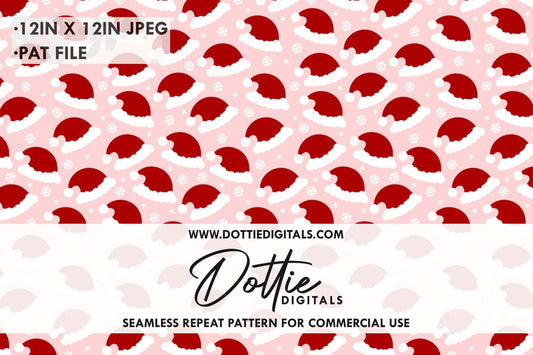 Santa Hats Repeat Seamless Pattern