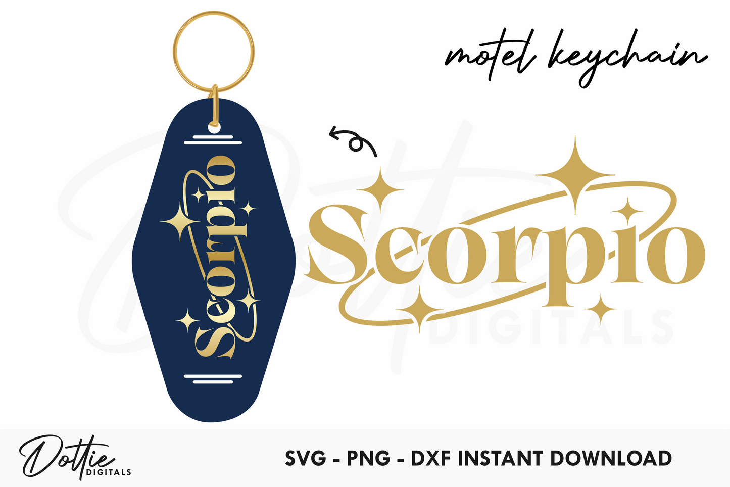 Scorpio Zodiac Star Sign Motel Keychain SVG PNG