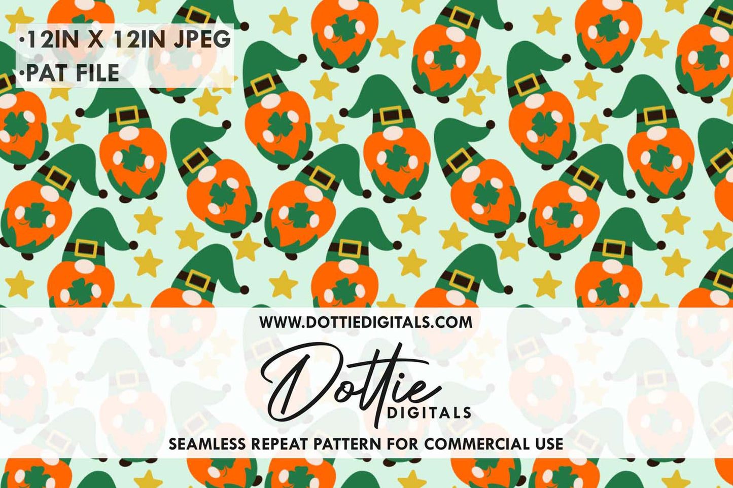 Shamrock Irish Gonk Repeat Seamless Pattern