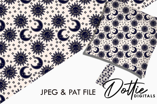 Sunshine And Moon Repeat Seamless Pattern