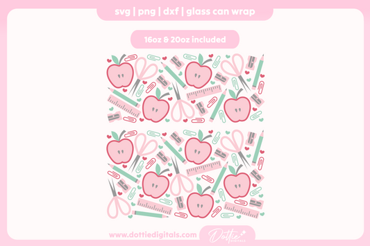 Cute Teacher 16oz & 20oz Libbey Glass Can Bundle SVG PNG