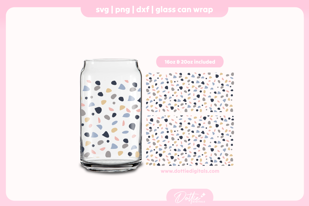 Terrazzo 16oz & 20oz Libbey Glass Can Bundle SVG PNG