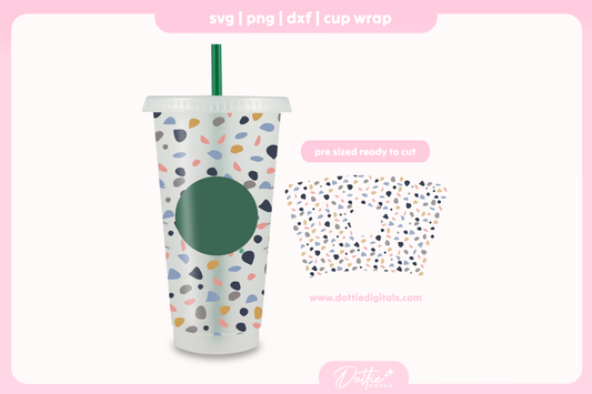 Terrazzo Pattern Tiles 24oz Starbucks Cold Cup SVG PNG