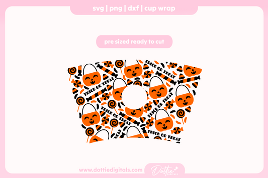 Trick or Treat Skulls Halloween 24oz Starbucks Cold Cup SVG PNG