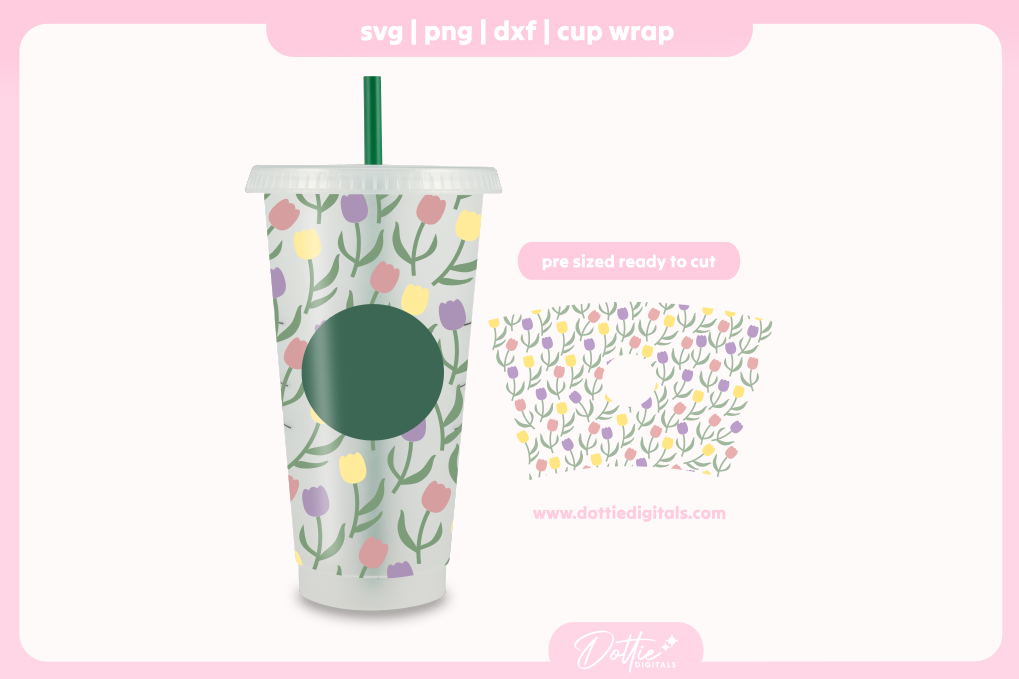 Tulips 24oz Starbucks Cold Cup SVG PNG