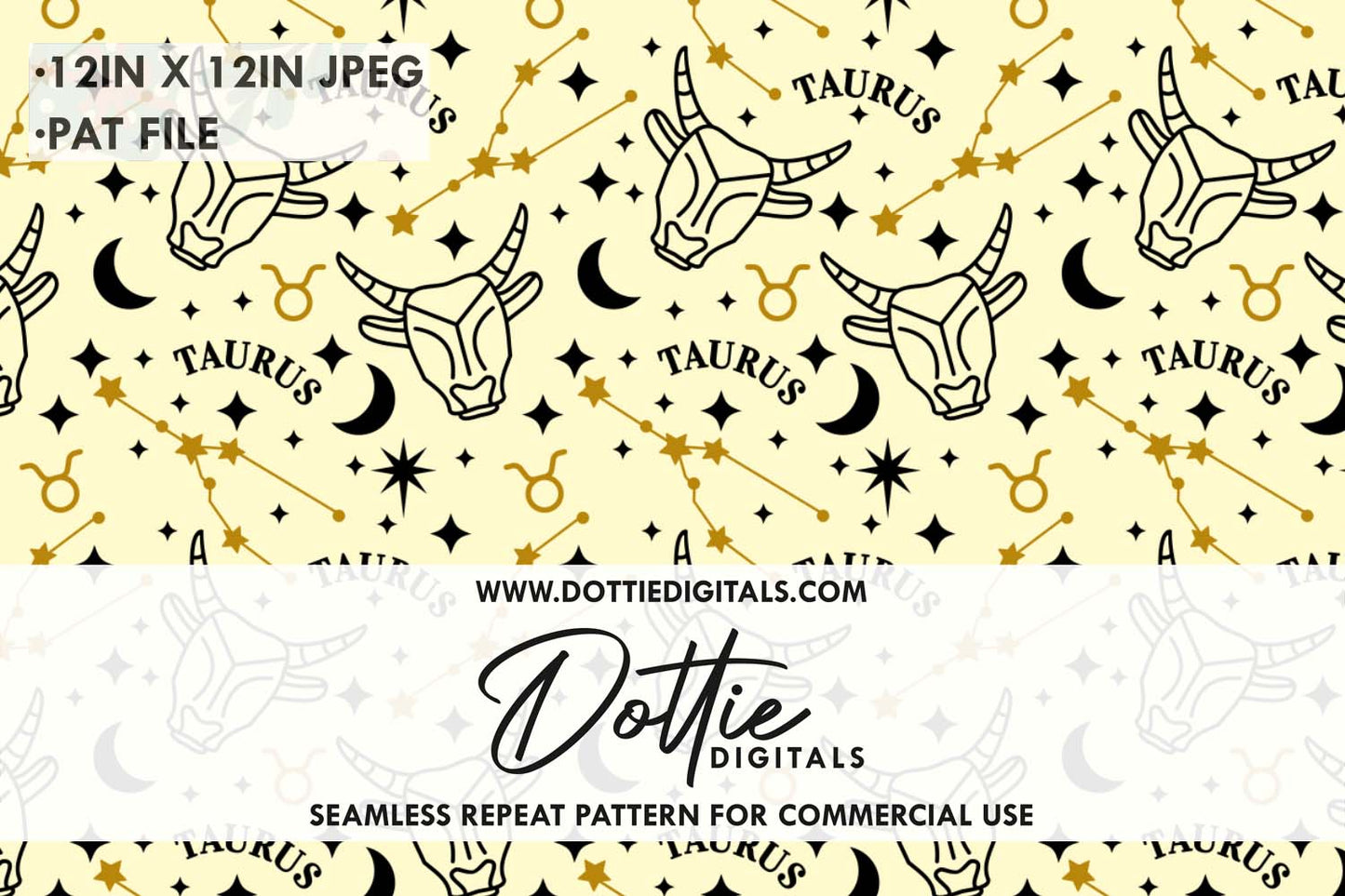 Taurus Bull Repeat Seamless Pattern