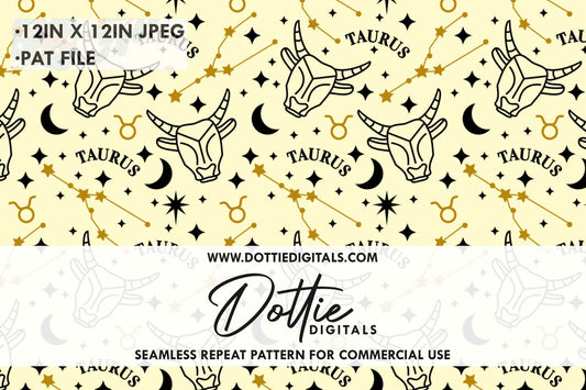 Taurus Bull Repeat Seamless Pattern
