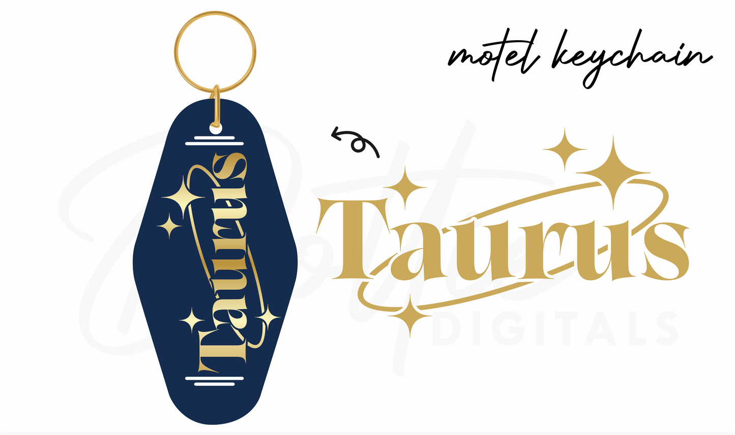 Taurus Zodiac Star Sign Motel Keychain SVG PNG