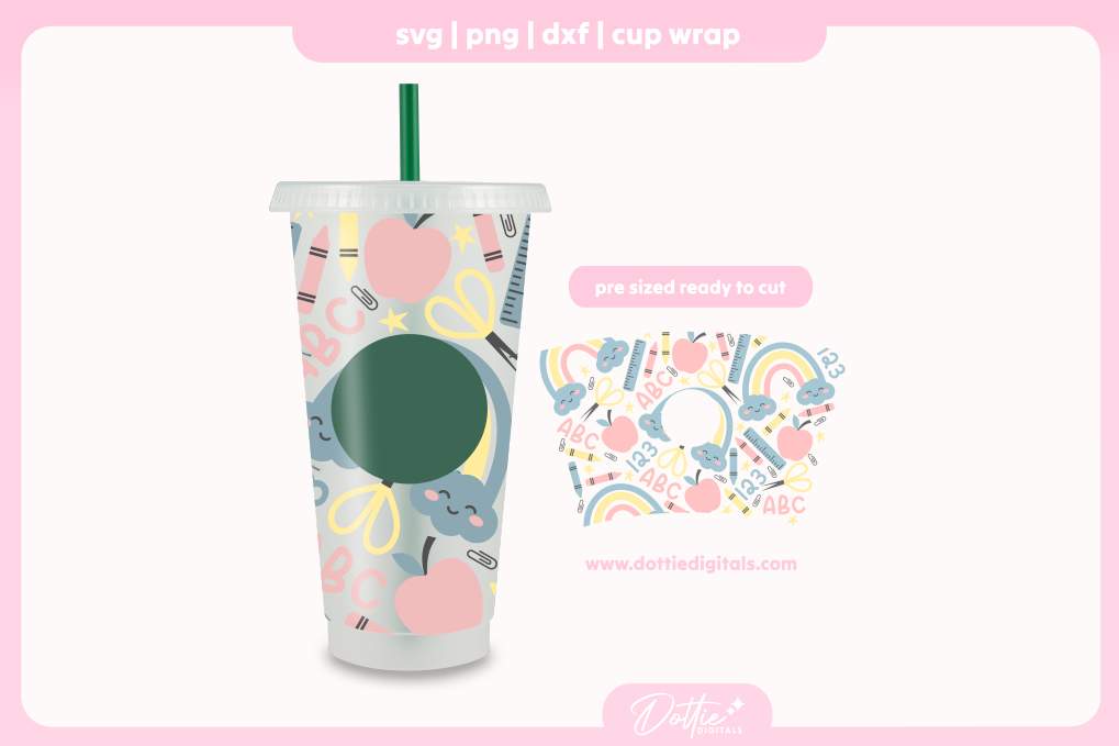 School Teacher 24oz Starbucks Cold Cup SVG PNG