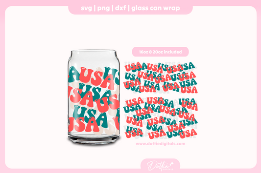 USA 16oz & 20oz Libbey Glass Can Bundle SVG PNG