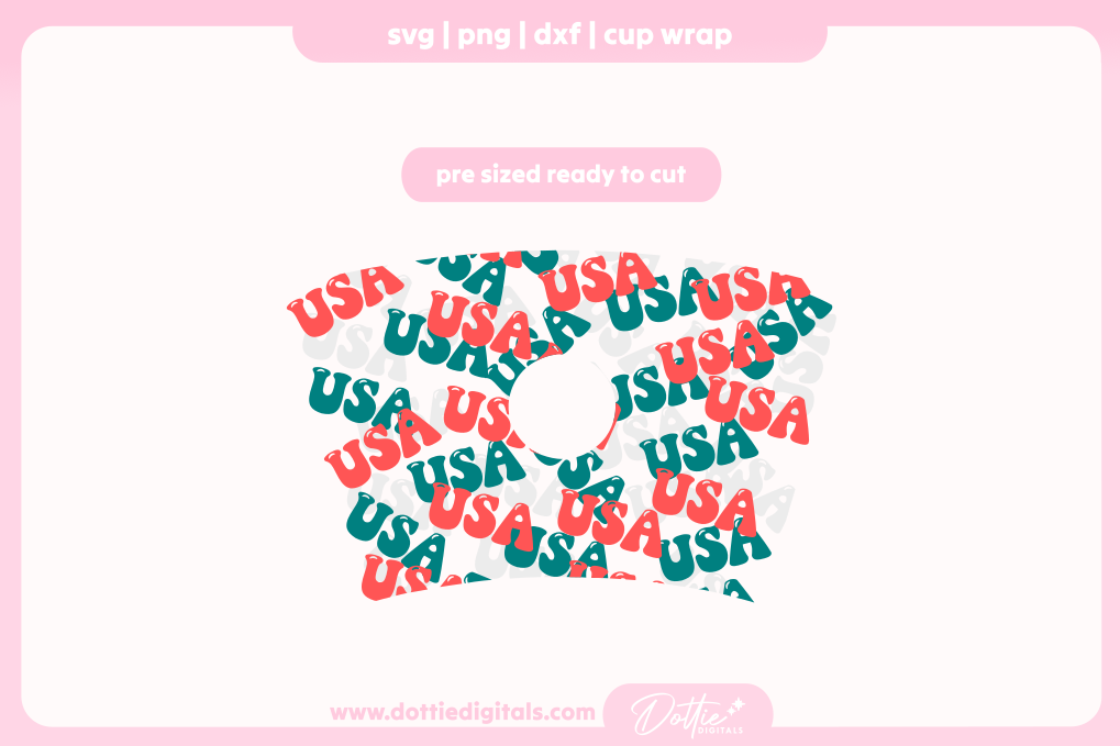 USA America 4th of July Independence Day 24oz Starbucks Cold Cup SVG PNG
