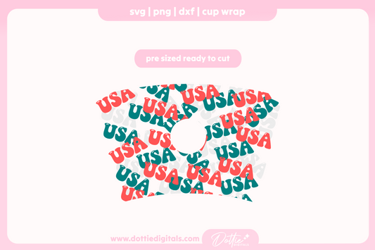 USA America 4th of July Independence Day 24oz Starbucks Cold Cup SVG PNG
