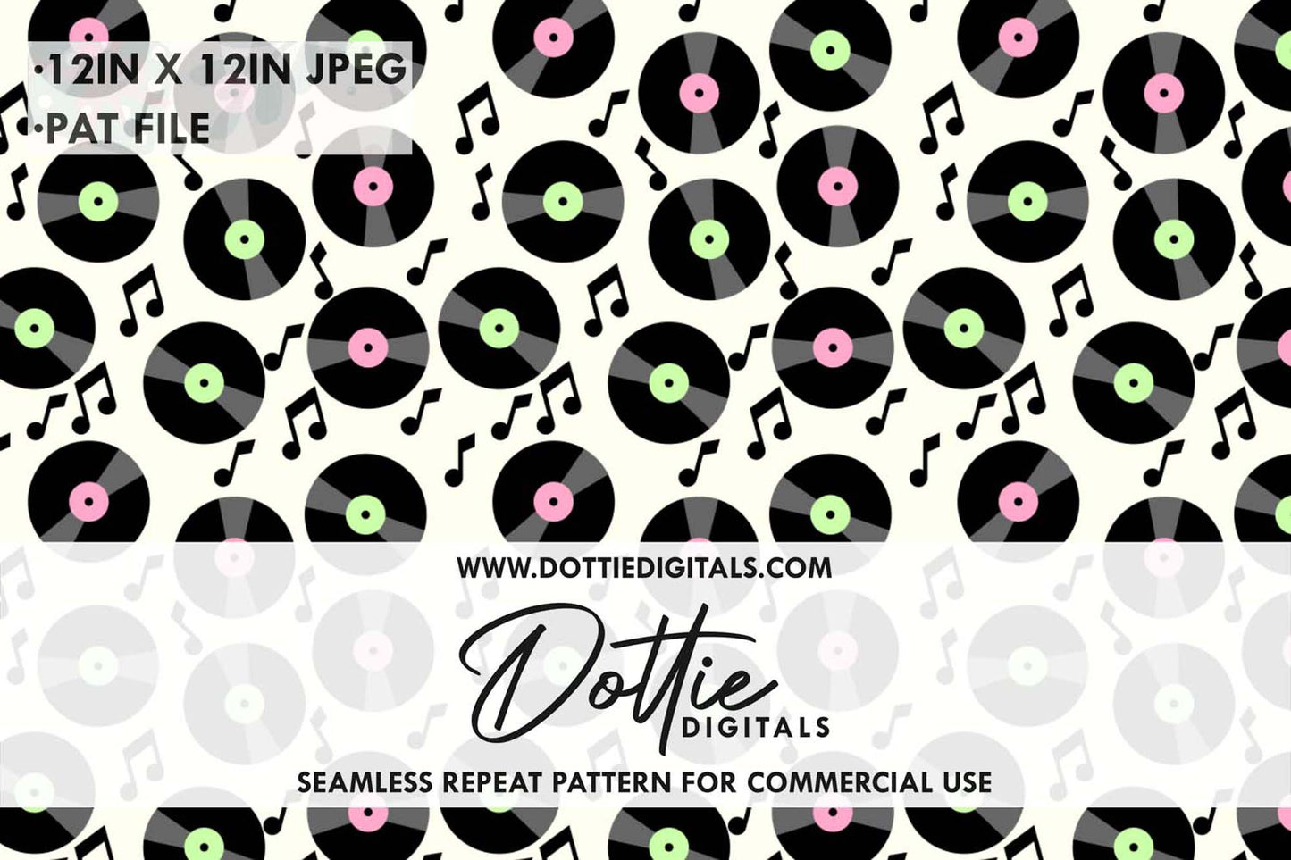 Vinyl Records Repeat Seamless Pattern