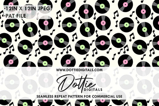 Vinyl Records Repeat Seamless Pattern